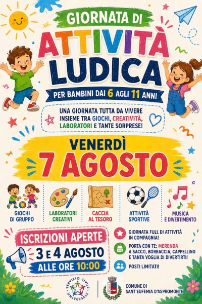 Manifesto Giornata Attivita' Ludica